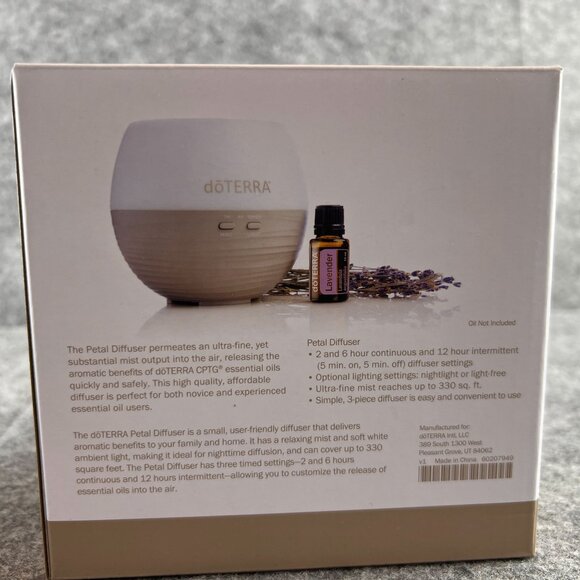 Doterra Petal 2.0 Essential Oil Diffuser Mist Light Settings 12-Hour Run Time - Picture 6 of 7